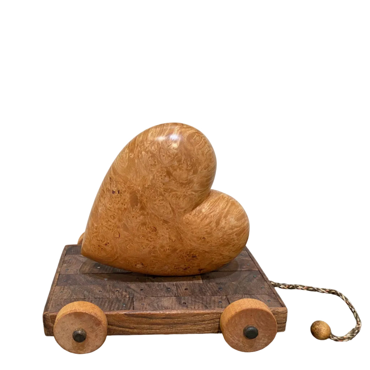Maple Burl Heart on a Cart