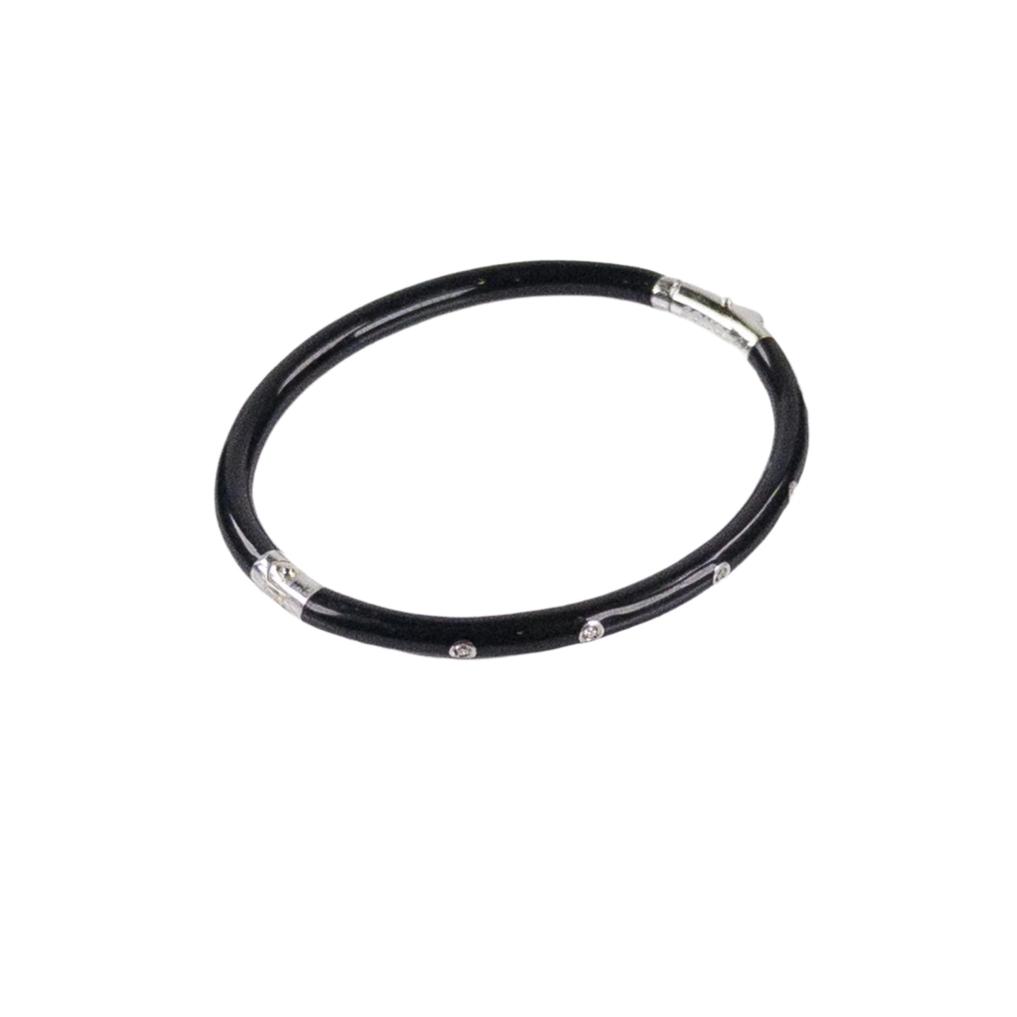 SoHo Enamel Bracelet Black with Diamonds 3mm