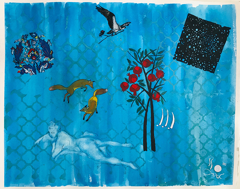 and small flowers tumble from her hair, littering the ground like stars