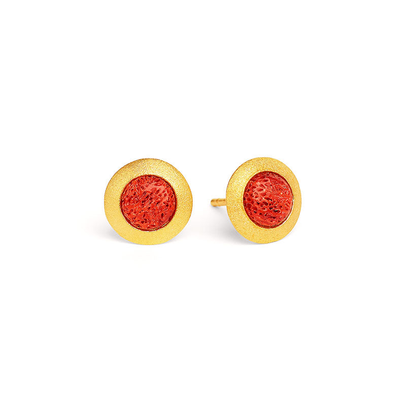 Disca Red Coral Studs