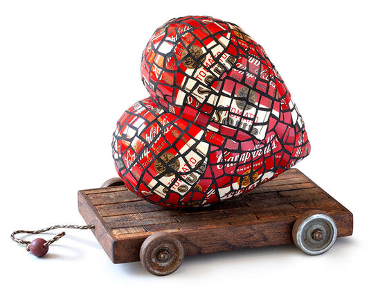 Mosaic Heart on a Cart